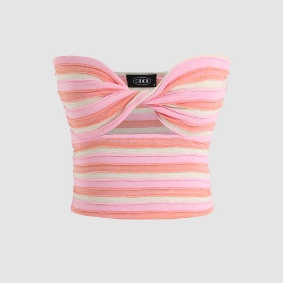 Cider Tops - Striped stitch Cider tube top multicolor